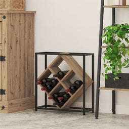vidaXL - Wijnrek - Artisan - Eiken - 51x18x52,5 - cm - Houten - Afwerking