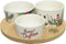 Tapasset bamboe l18b18h5.5 cm wit 4st kerst