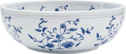 vidaXL - Opzetwasbak - rond - Φ41x14 - cm - keramiek - wit - en - blauw