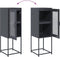 vidaXL - Dressoir - 36x39x107 - cm - koudgewalst - staal - antracietkleurig