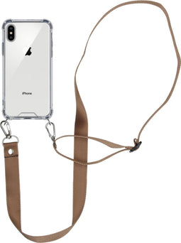 iMoshion Hoesje Geschikt voor iPhone Xs / X Hoesje Met Koord - iMoshion Backcover met koord - Nylon - Transparant
