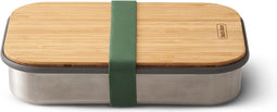 Black& Blum Appetit Lunchbox - Rvs/hout - 900 ml - 22x14.7x5 cm - Olijfgroen