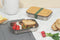Black& Blum Appetit Lunchbox - Rvs/hout - 900 ml - 22x14.7x5 cm - Olijfgroen