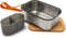 Black + Blum On the Go stainless steel sandwich box - wood lid 1.25L orange