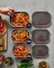 Black+Blum Steel Food Box Medium grijs rood