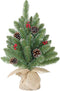 Black Box creston kunstkerstboom met jute berry groen besneeuwd maat in cm: 60 x 23