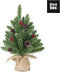 Black Box creston kunstkerstboom met jute berry groen besneeuwd maat in cm: 60 x 23