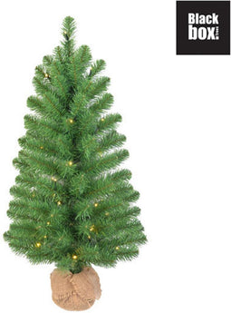 Black Box Kunstkerstboom Roundstone Fir - 60x33 cm - 30LED Warmwit