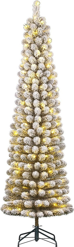 Black Box Trees Charlton Smalle Kunstkerstboom met Warm Witte LED Verlichting - H155 x Ø48 cm - Groen Frosted