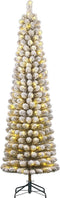 Black Box Trees Charlton Smalle Kunstkerstboom met Warm Witte LED Verlichting - H155 x Ø48 cm - Groen Frosted