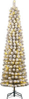 Black Box Trees Charlton Smalle Kunstkerstboom met Warm Witte LED Verlichting - H230 x Ø58 cm - Groen Frosted