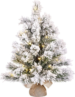 Black Box Trees Dinsmore Kunstkerstboom in Jute met LED Verlichting - H60 x Ø50 cm - Frosted Green