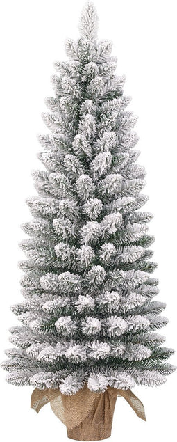 Black Box Trees Gerlos Smalle Kunstkerstboom in Jute - H90 x Ø41 cm - Groen Frosted