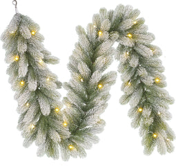 Black Box Trees Nigata Guirlande met Warm Witte LED Verlichting - L180 cm - Groen Frosted