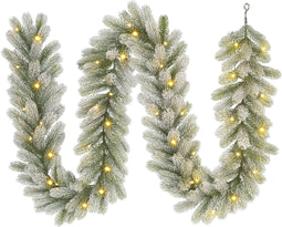 Black Box Trees Nigata Guirlande met Warm Witte LED Verlichting - L270 cm - Groen Frosted