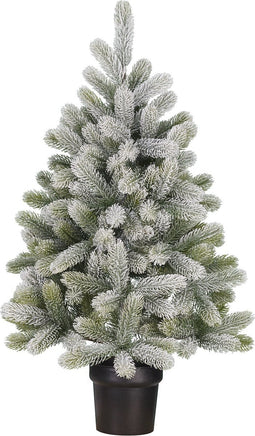 Black Box Trees Nigata Kunstkerstboom in Pot - H90 x Ø55 cm - Groen Frosted