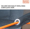 BLACK+DECKER Aanhangwagennet - 2 x 3 M - Rekbaar Elastiek 8MM - In Opbergtas - Zwart