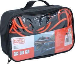 BLACK+DECKER Aanhangwagennet - 2 x 3 M - Rekbaar Elastiek - In Opbergtas - Zwart