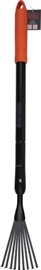 BLACK+DECKER Bladhark BXGTTO7050 - Verstelbaar van 77 tot 110 CM - Gazonhark - Tuinhark - Roest Bestendig - Zwart/Oranje