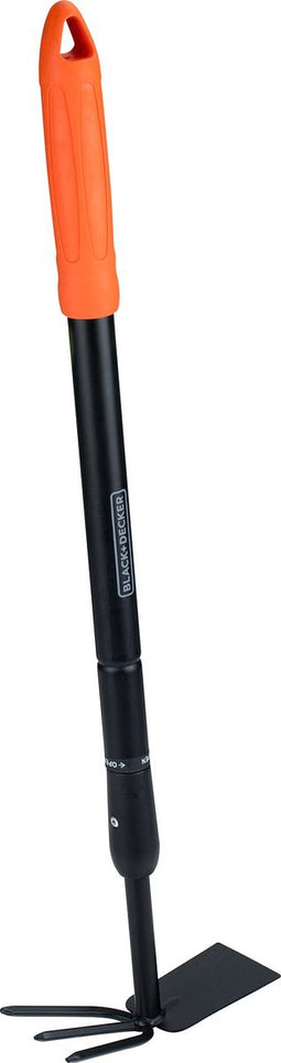 BLACK+DECKER Cultivator met Schoffel - Tuinhark en Schoffel - In Lengte Verstelbaar 66-101CM - Cultiveren en Onkruid Wieden - Zwart/Oranje