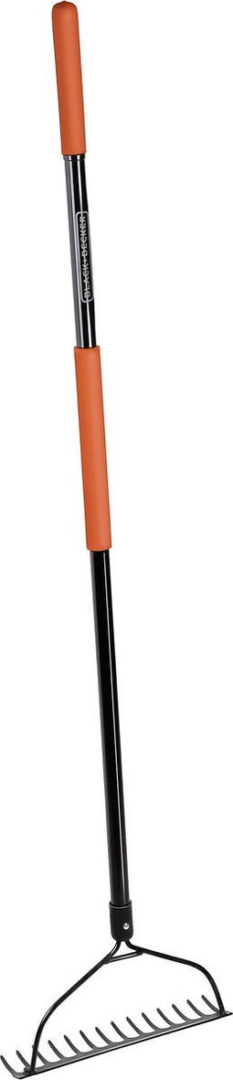 BLACK+DECKER Egalisatie Hark - 150 CM - Glasvezel en Koolstofstaal - Zwart/ Oranje