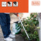 BLACK+DECKER Hark - Telescopische Tuinhark - Uitschuifbare Steel van 78 tot 111 CM - Bladhark - Tuingereedschap Aluminium Steel en Koolstofstalen Kop - Roestvrij - Zilver/Zwart