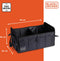 BLACK+DECKER Kofferbak Opbergbox - 59 x 36 x 30 CM - 2 Vakken - Extra Zijvakken - Met Handvatten - Zwart