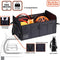 BLACK+DECKER Kofferbak Opbergbox - 59 x 36 x 30 CM - 2 Vakken - Extra Zijvakken - Met Handvatten - Zwart