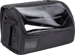 BLACK+DECKER Kofferbak Organizer - Kofferbaktas met Transparante Cover - 2 Hoofdvakken en Meerdere Zijvakken - Anti-Slip Vlak - Polyester - Zwart