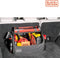 BLACK+DECKER Kofferbak Organizer - Kofferbaktas met Transparante Cover - 2 Hoofdvakken en Meerdere Zijvakken - Anti-Slip Vlak - Polyester - Zwart