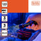 BLACK+DECKER LED Zaklamp 120 Lumen - 3W - 180M Bereik - 3 Lichtstanden: Hoog, Laag, Pulserend - Zwart/Oranje
