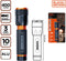 BLACK+DECKER LED Zaklamp 400 Lumen - 10W - 200M Bereik - 3 Lichtstanden: Hoog, Laag, Pulserend - Zwart/Oranje