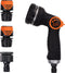 BLACK+DECKER Sproeikop met 3 Tuinslang Koppelingen - Aanpasbare Waterstroom - Kunststof - Zwart/Oranje
