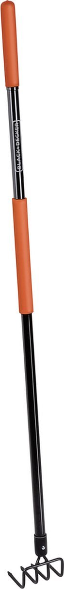 BLACK+DECKER Tuinhark 4-Tands - 148 x 12 x 10 CM - Koolstofstaal, Glasvezel en PVC - Oranje/Zwart