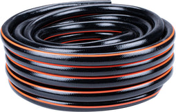 BLACK+DECKER Tuinslang 25 Meter - 13MM - Duurzaam PVC - Tuin Besproeien, Auto Wassen, Zwembad Vullen - Past op Elke Standaard Kraan - Zwart/Oranje