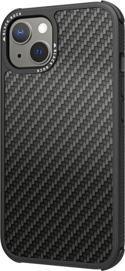 Black Rock Cover Robust Real Carbon Voor Apple IPhone 13 Zwart