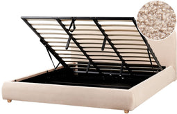 BLAGNAC - Bed met opbergruimte - Beige - 180 x 200 cm - Bouclé