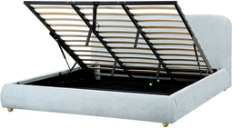 BLAGNAC - Bed met opbergruimte - Lichtgrijs - 180 x 200 cm - Stof