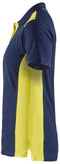 Blåkläder 3390-1050 Dames Poloshirt Piqué Marineblauw/Geel maat M