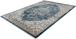 Blauw vloerkleed - 140x200 cm - A-symmetrisch patroon - Landelijk