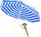 Blauw/wit gestreepte strand/camping parasol 165 cm met grondpen/haring - Verstelbare parasols/zonwering/zonbescherming - Stokparasol - Strandparasols