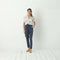 Blauwe pantalon van Tencel.