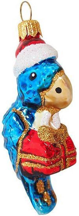 Blauwe papegaai met hoedje kerstbal kerst hanger - Mrs Twinkle