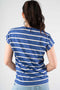 Blauwe top met strepen