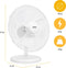 Tristar VE-5727 Tafelventilator - Diameter 40 cm - Drie verschillende luchtstroomsnelheden – Zwenkfunctie van 85 graden - Wit