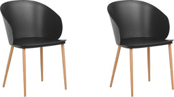 BLAYKEE - Eetkamerstoel - Zwart - Synthetisch materiaal