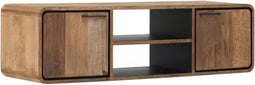DTP Home Hanging TV stand Evo small, 2 doors, 2 open racks,40x145x40 cm, recycled teakwood
