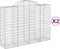 vidaXL - Schanskorven - 2 - st - gewelfd - 200x50x140/160 - cm - ijzer