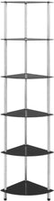 vidaXL - Kastje - 6-laags - 30x30x160 - cm - gehard - glas - zwart