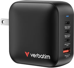 Verbatim Mini GaN Charger - 100W Reislader - 4-poorts USB-A en USB-C - Zwart